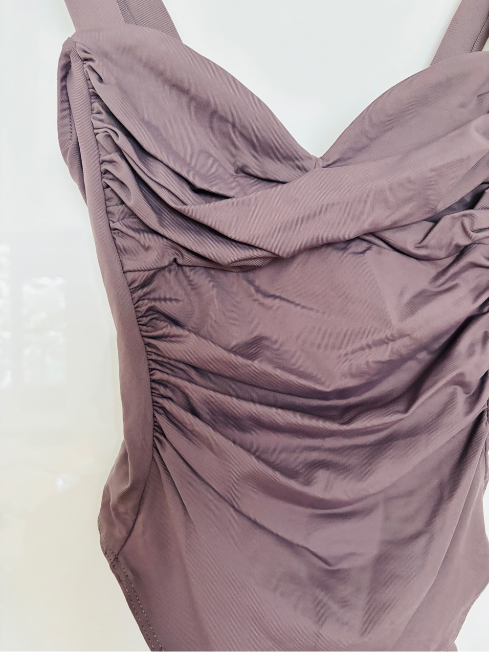 Zara Strapless Draped Ruched Dress in Mauve